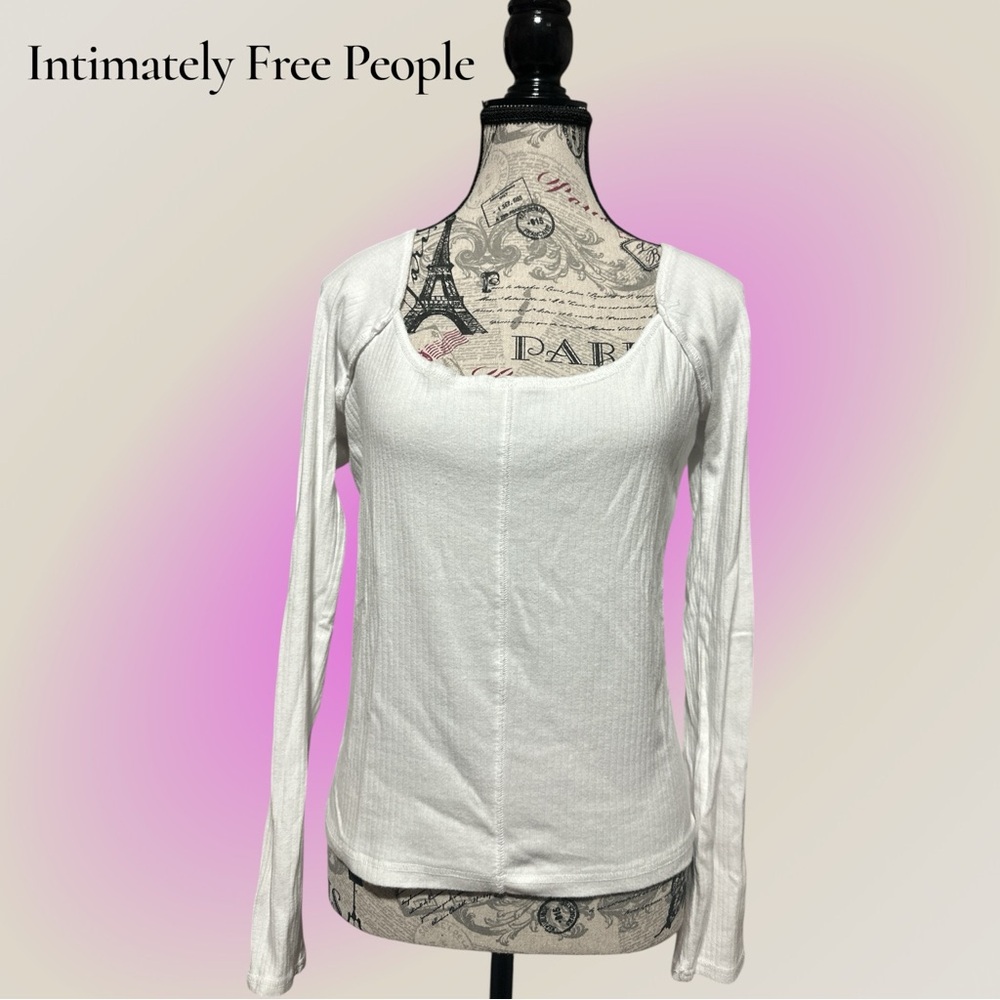 Intimately Free People Cream Long Sleeve Top